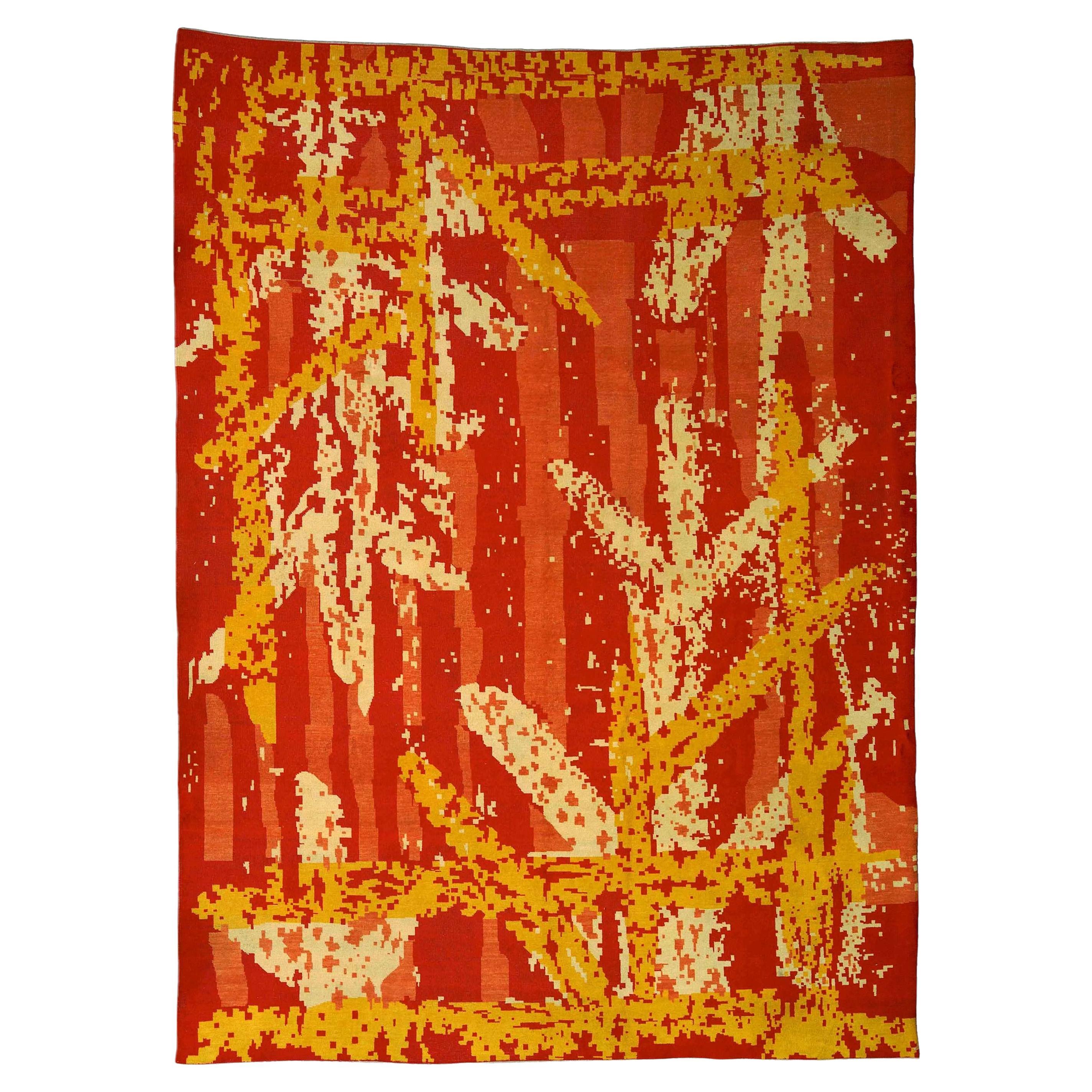 Doris Leslie Blau Französisch Art Deco Handmade Wolle Teppich im Angebot