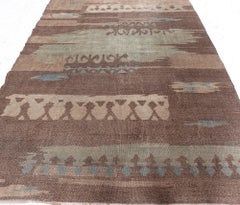 Doris Leslie Blau French Art Deco Vintage Abstract Pale Sand Hand-Knotted Rug