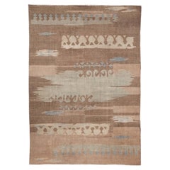 Doris Leslie Blau French Art Deco Vintage Abstract Pale Sand Hand-Knotted Rug