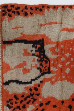 Doris Leslie Blau French Art Deco Vintage Abstract Warm Tan And Brick Red Rug