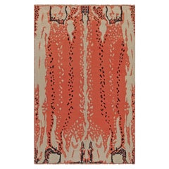 Doris Leslie Blau French Art Deco Vintage Abstract Warm Tan And Brick Red Rug