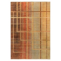 Doris Leslie Blau – Französischer Art-Déco-Vintage-Teppich mit geometrischem Muster in zartem Beige