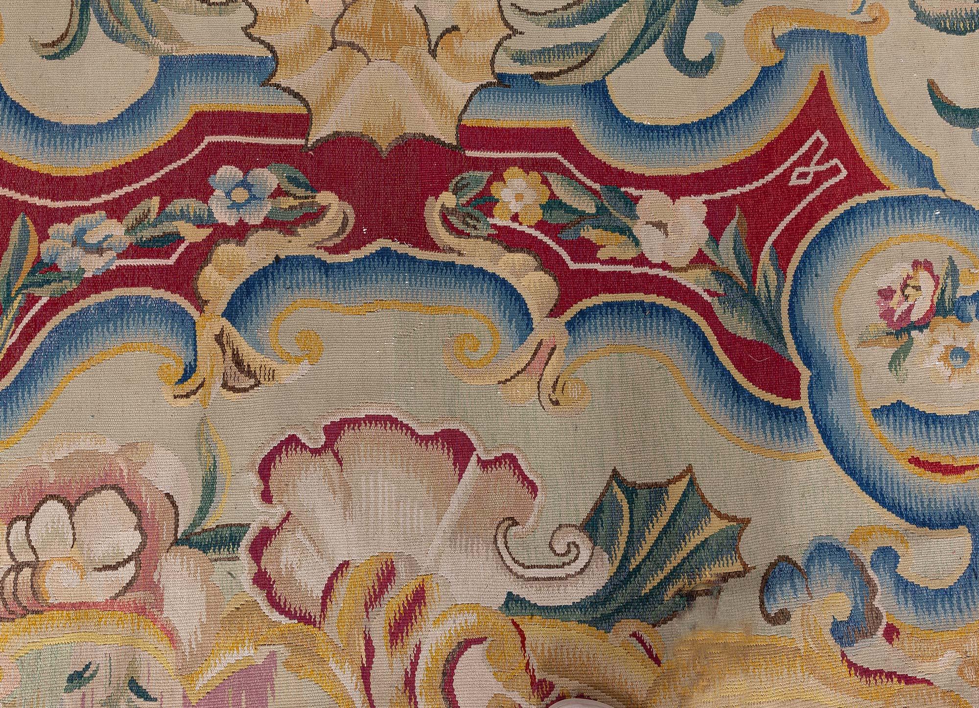 Doris Leslie Blau Alfombra Aubusson francesa Galería Chevalier Paris (Jardín del Edén) Francés en venta