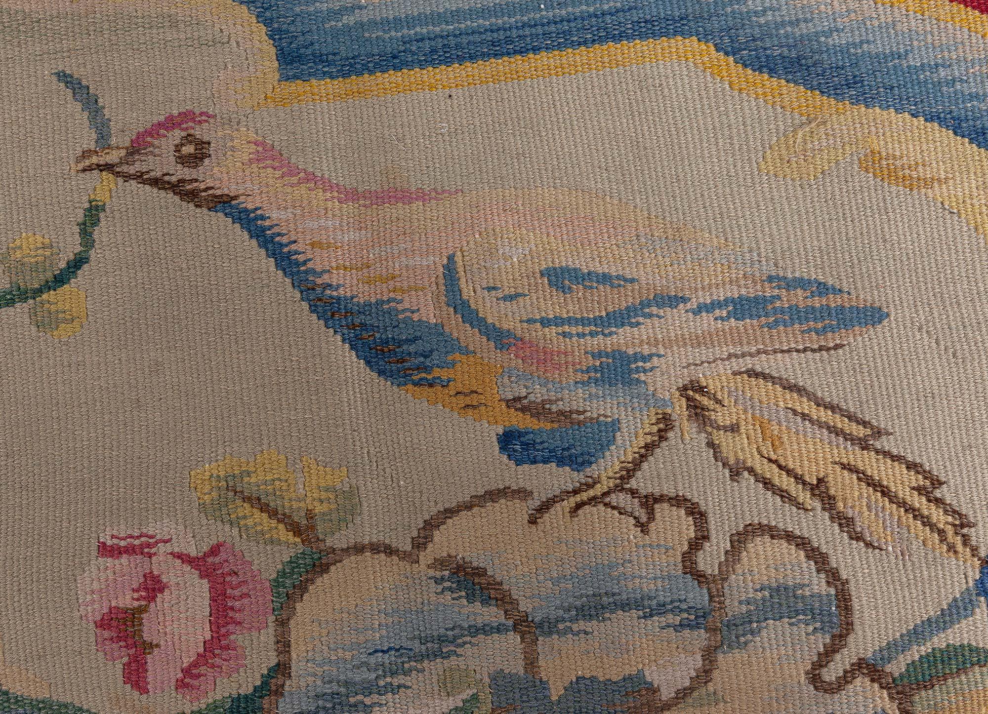 Doris Leslie Blau Alfombra Aubusson francesa Galería Chevalier Paris (Jardín del Edén) siglo XX en venta