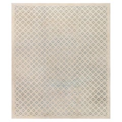Doris Leslie Blau French Vintage Floral Pale Sand Carpet Modernist Cogolin