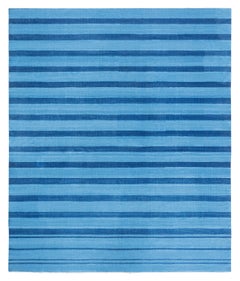 Doris Leslie Blau Heritage Vintage Dhurrie In Light Blue And Blue Handmade Rug