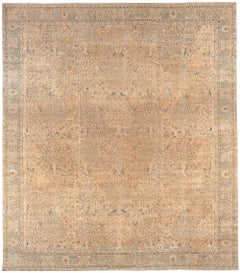 Doris Leslie Blau Indian Antique Allover Oversized Soft Beige Rug - c. 1920