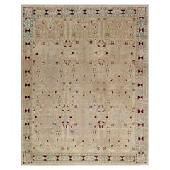Doris Leslie Blau Indian Antique Allover Rug In Warm Tan - c. 1880 Agra