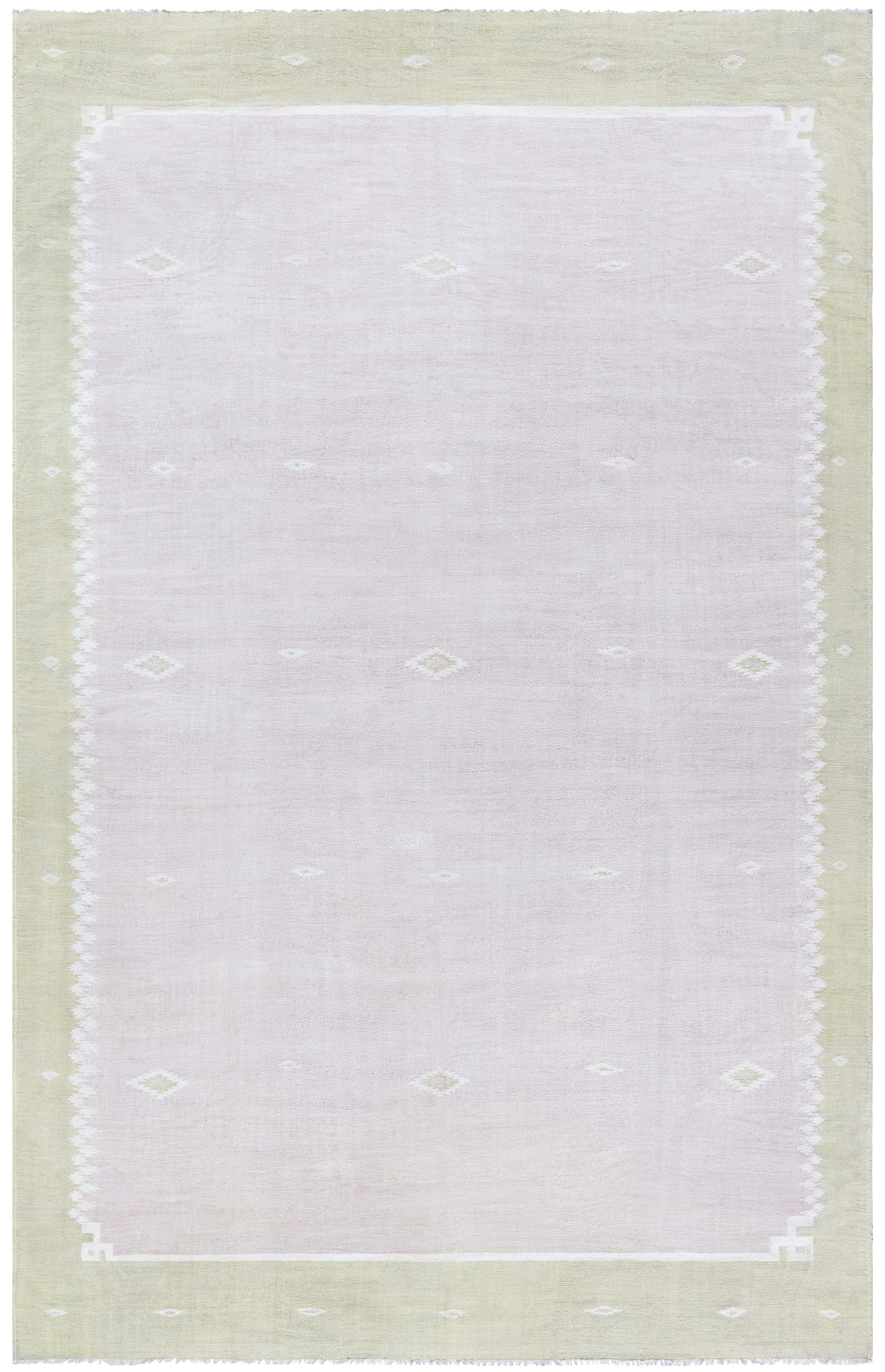 Doris Leslie Blau Indian Dhurrie - Mid-Century Lavender Flatweave Cotton Rug