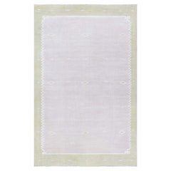 Tappeto indiano Dhurrie di Doris Leslie Blau - Tappeto in cotone a tessitura piatta color lavanda, stile metà secolo
