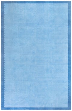 Doris Leslie Blau Indian Dhurrie Mid-Century Light Blue Flatweave Cotton Rug