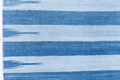 Doris Leslie Blau Indian Dhurrie Vintage Blue And Blue Flatweave Cotton Rug