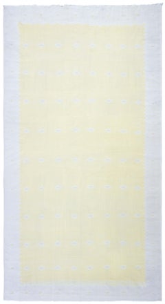 Doris Leslie Blau Indian Dhurrie Vintage Geometric Beige Flatweave Cotton Rug