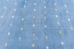 Doris Leslie Blau Indian Dhurrie Vintage Geometric Blue Flatweave Cotton Rug