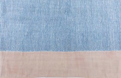 Doris Leslie Blau Indian Dhurrie Vintage Light Blue Flatweave Cotton Carpet