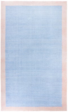 Doris Leslie Blau Indian Dhurrie Vintage Light Blue Flatweave Cotton Carpet