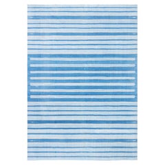 Doris Leslie Blau Indian Dhurrie Vintage Striped White Flatweave Cotton Carpet
