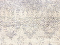 Doris Leslie Blau – Indischer Vintage-Teppich aus Baumwolle, grau mit weißen Elementen, flachgewebt, Agra