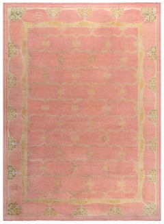 Alfombra vintage de color rosa empolvado de Doris Leslie Blau, estilo Arts & Crafts irlandés, por Gavin Morton