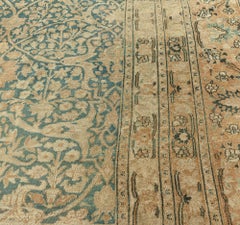 Doris Leslie Blau Khorassan Antique Allover Floral Warm Tan Rug - c. 1920