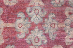 Doris Leslie Blau Khotan Vintage Floral Dusty Rose Hand-Knotted Silk Rug