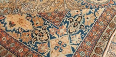 Doris Leslie Blau Kirman Antique Allover Floral Golden Tan Carpet - c. 1880