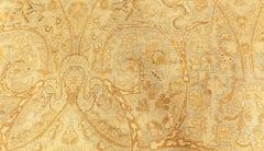 Doris Leslie Blau Kirman Antique Allover Floral Warm Tan Rug - c. 1880