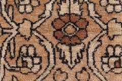 Doris Leslie Blau Kirman Antique Allover Floral Warm Tan Rug - c. 1900