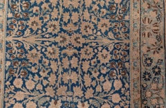 Doris Leslie Blau Kirman Antique Allover Floral Warm Tan Runner - c. 1920