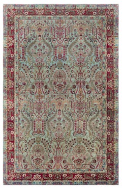 Doris Leslie Blau Kirman Tappeto antico floreale sovradimensionato di colore marrone caldo - 1920 ca.