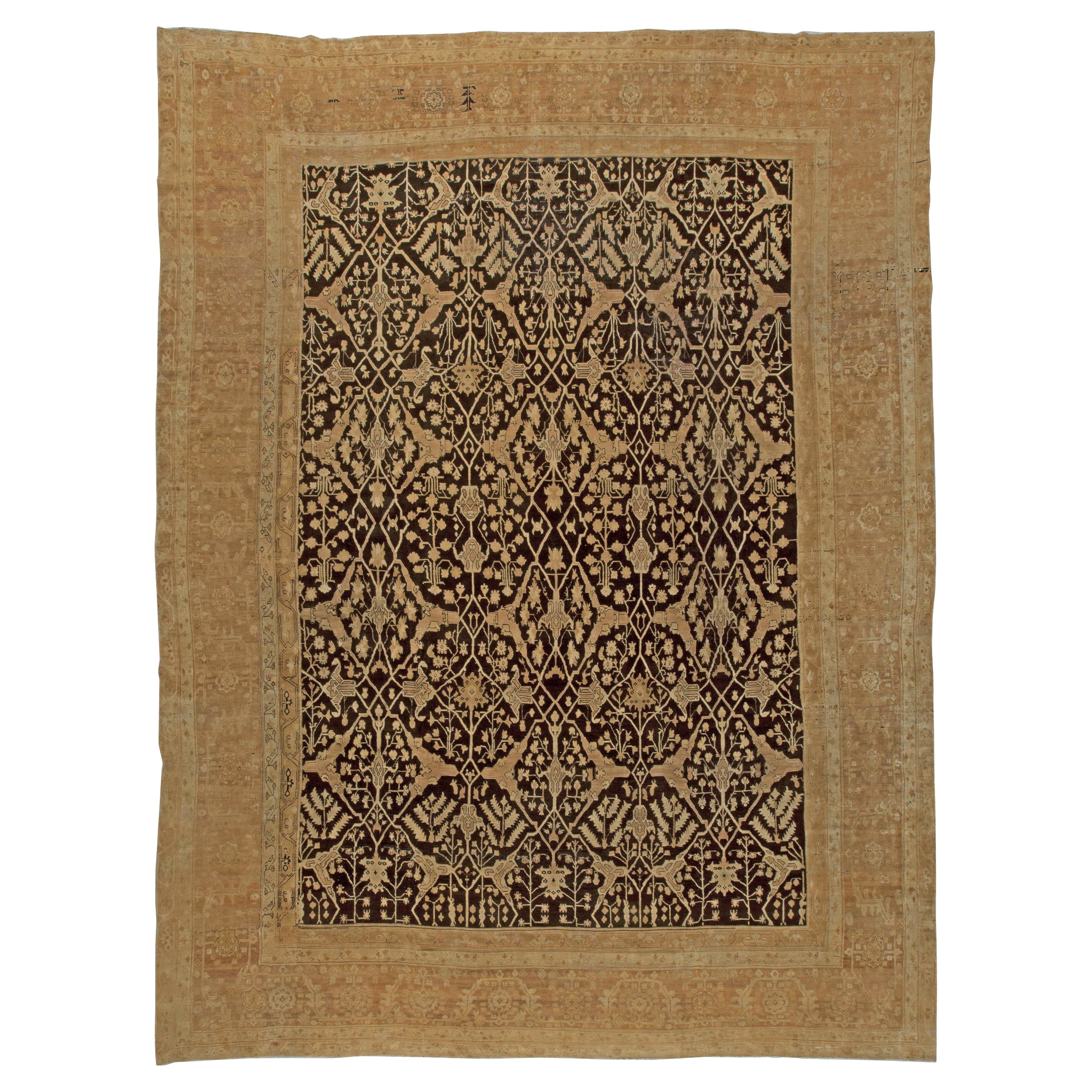 Doris Leslie Blau Grande Tappeto antico indiano Agra in vendita