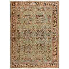 Doris Leslie Blau Alfombra Persa Antigua de Lana Botánica Bakhtiari Grande