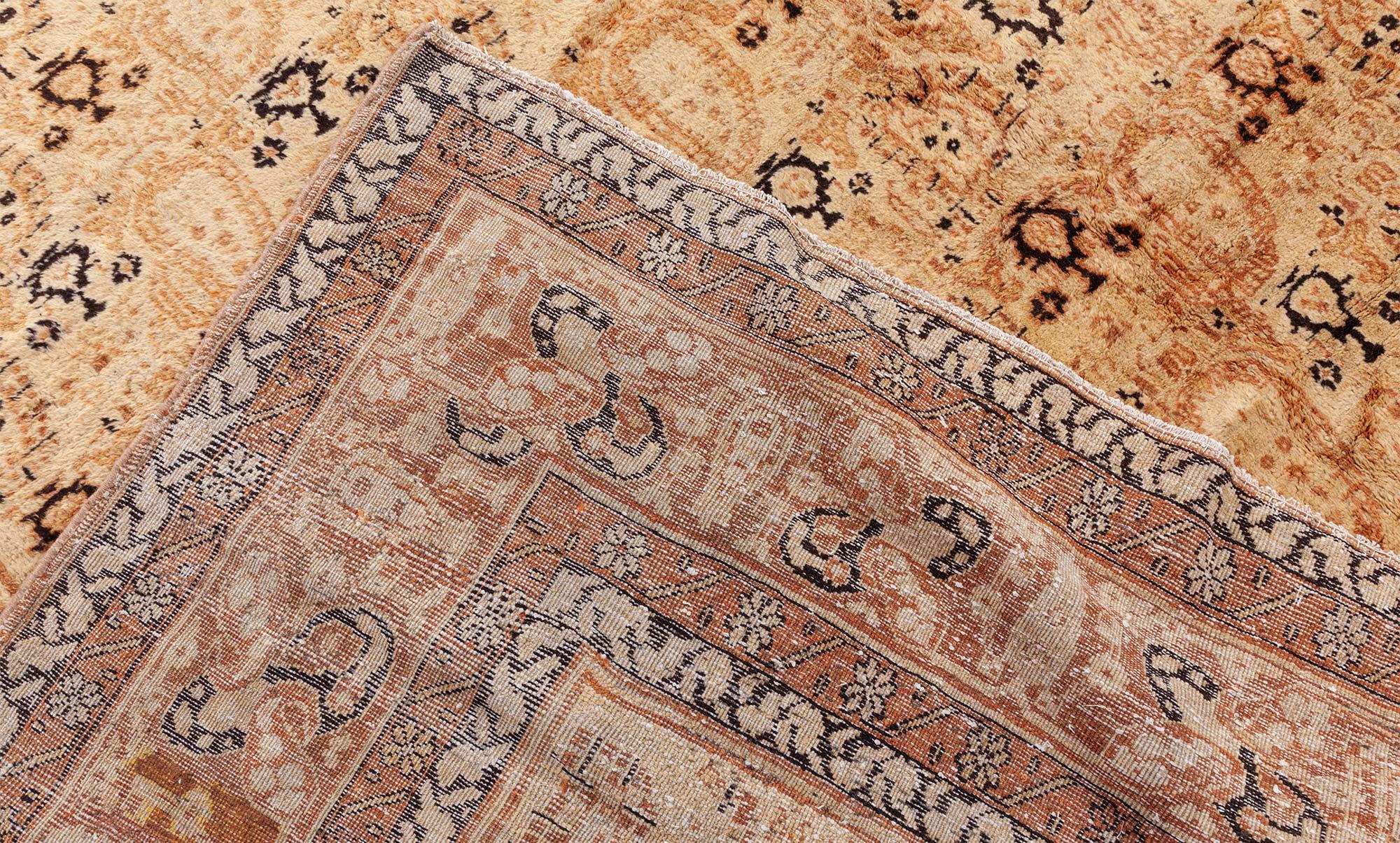 Doris Leslie Blau Großer Vintage Indischer Agra Handgefertigter Wollteppich im Angebot 4