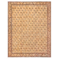 Doris Leslie Blau Grande tappeto indiano d'epoca in lana Agra fatto a mano