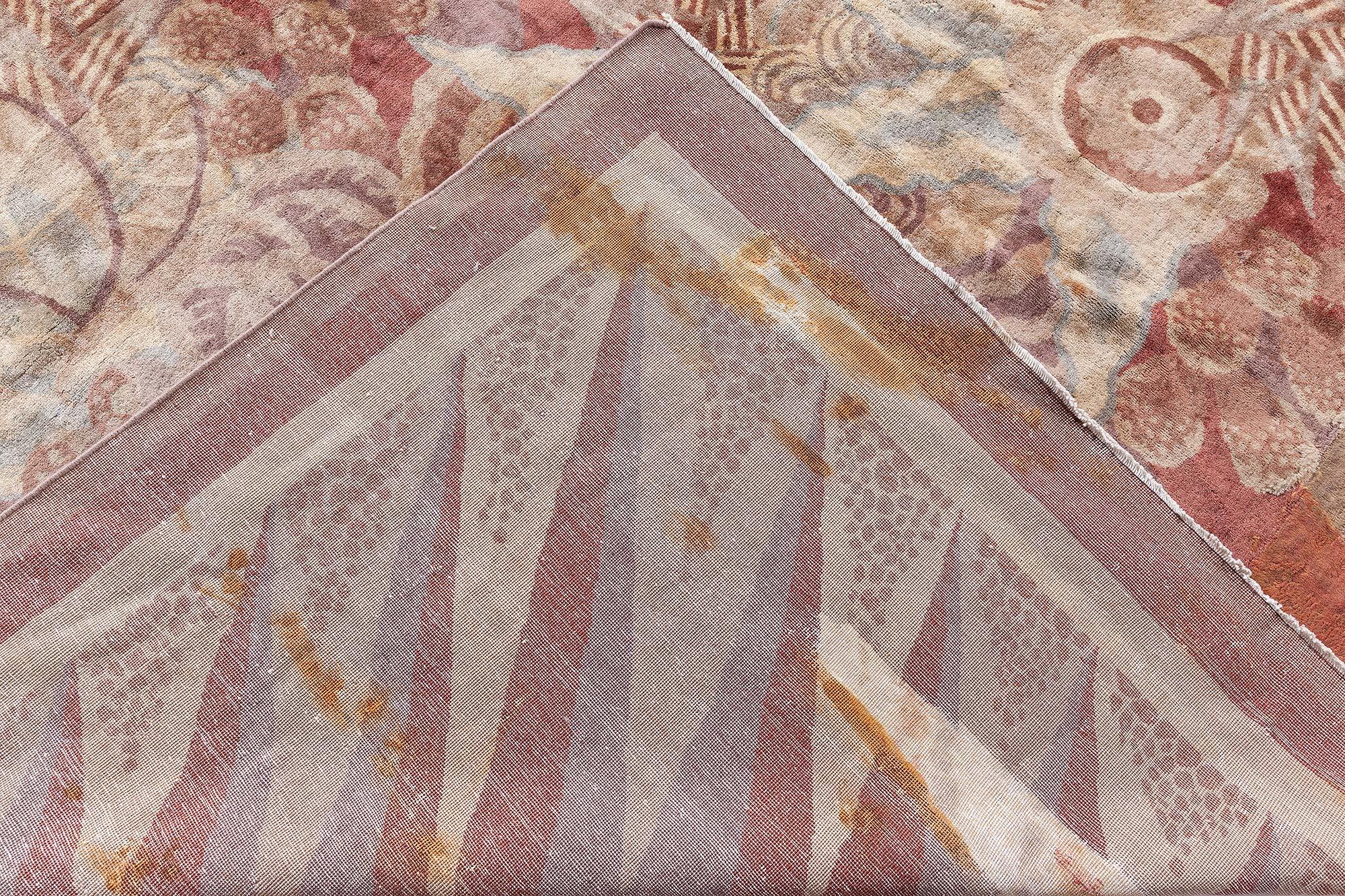 Doris Leslie Blau Grande tappeto indiano d'epoca Art Deco in lana fatto a mano in vendita 3