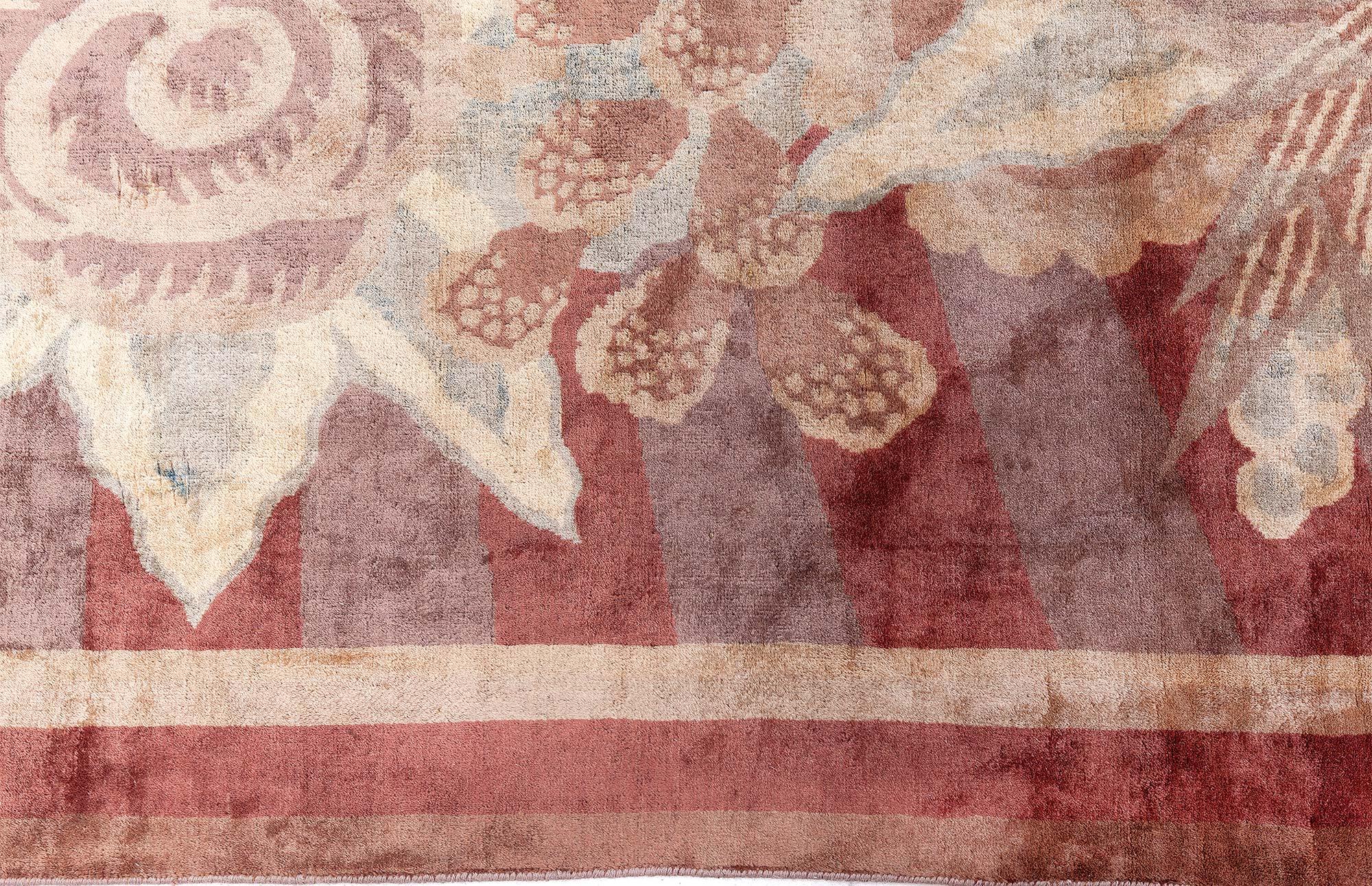 Grande tappeto indiano vintage Art Deco in lana fatto a mano
Dimensioni: 14'7