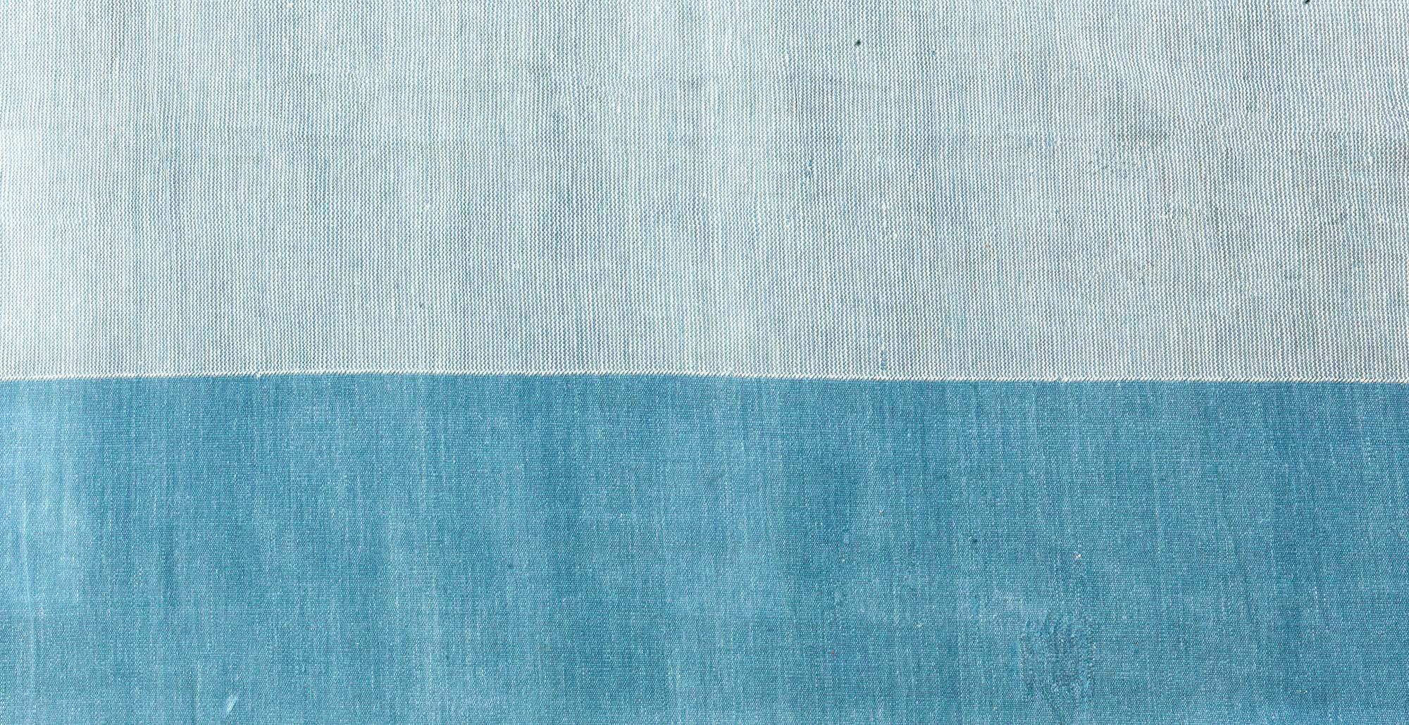 20th Century Doris Leslie Blau Large Vintage Indian Dhurrie Blue Rug For Sale