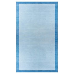 Doris Leslie Blau Großer blauer indischer Dhurrie-Teppich im Vintage-Stil