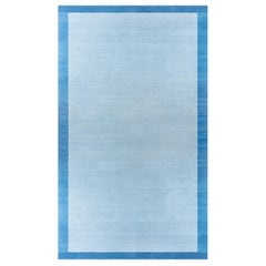 Doris Leslie Blau Großer blauer indischer Dhurrie-Teppich im Vintage-Stil