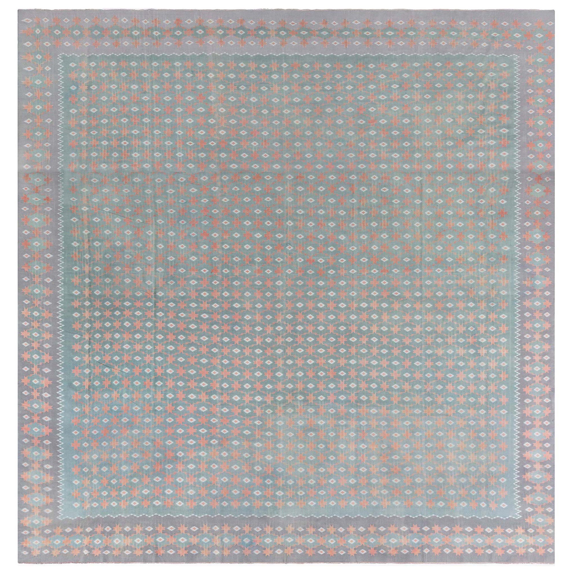 Doris Leslie Blau grand tapis Dhurrie indien vintage