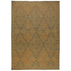 Doris Leslie Blau Grande tappeto indiano vintage in lana fatto a mano