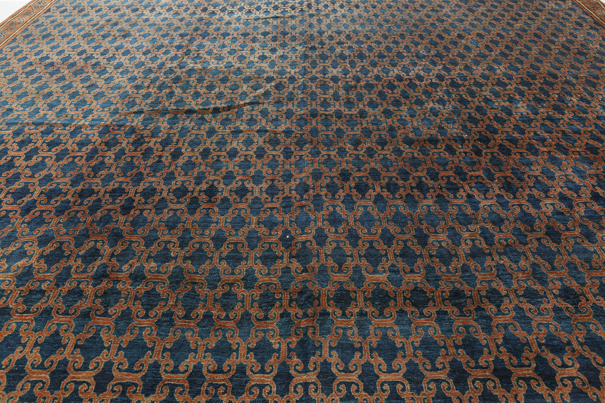 Doris Leslie Blau Großer verstellbarer Samarkand-Teppich in geometrischer Größe (20. Jahrhundert) im Angebot