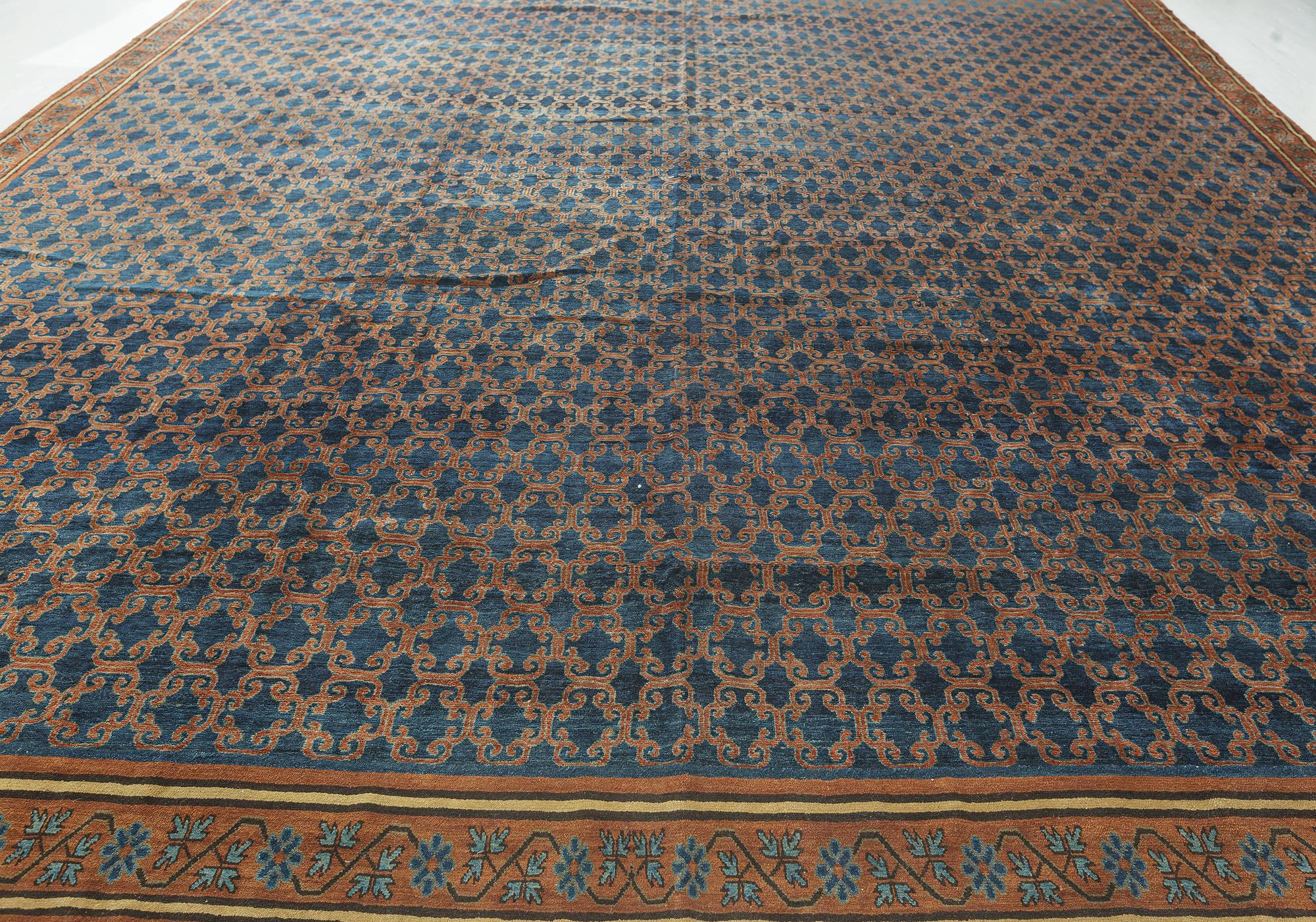 Doris Leslie Blau Großer verstellbarer Samarkand-Teppich in geometrischer Größe (Wolle) im Angebot