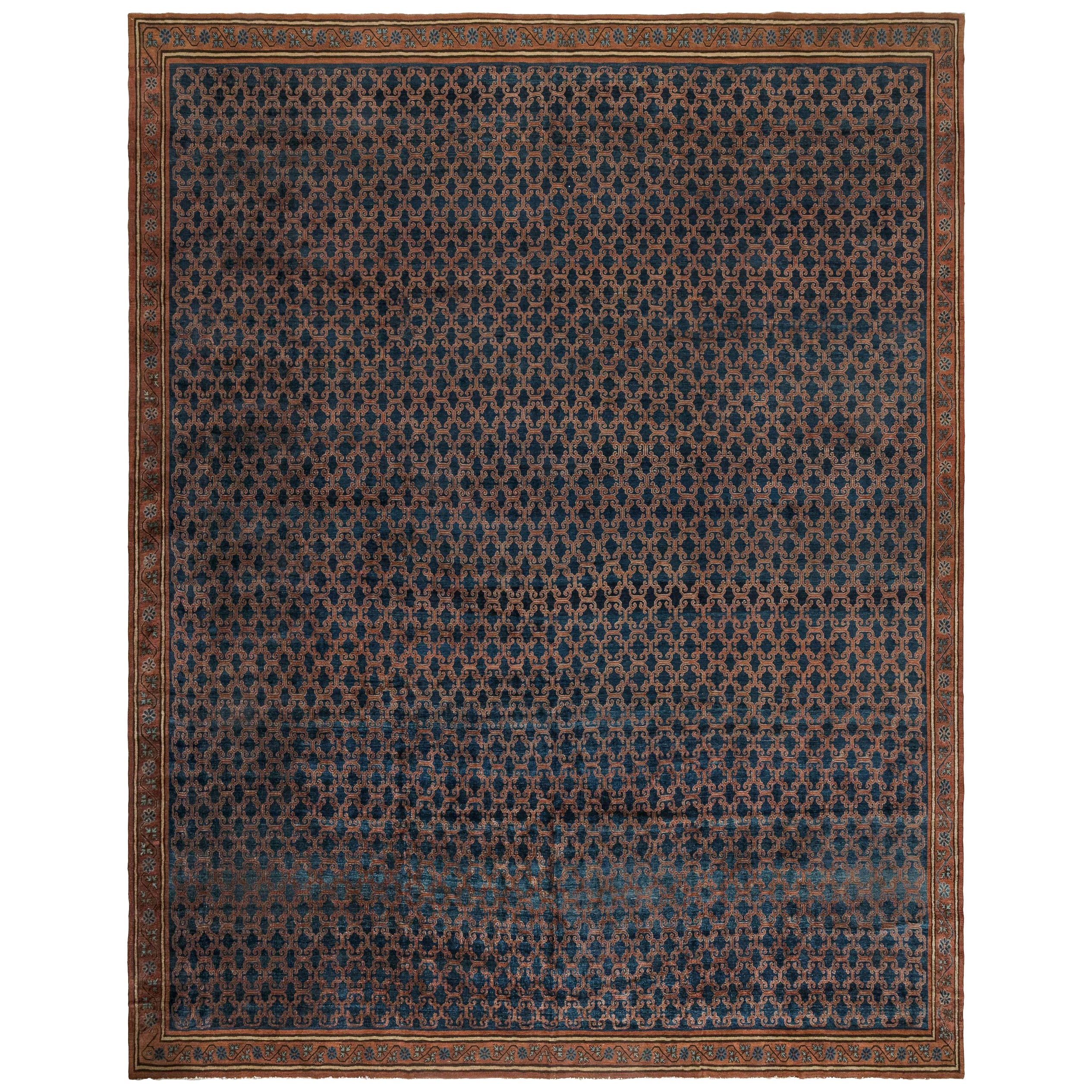 Doris Leslie Blau Großer verstellbarer Samarkand-Teppich in geometrischer Größe im Angebot