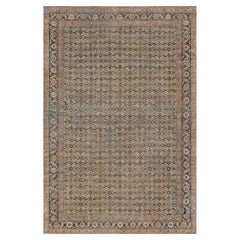 Doris Leslie Blau Luxurious Antique Tabriz Floral Soft Beige Rug - c. 1880