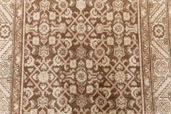 Doris Leslie Blau Malayer Antique Allover Warm Tan Hand-Knotted Runner - c. 1920