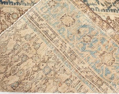 Doris Leslie Blau Malayer Antique Floral Cream Beige Carpet - c. 1920