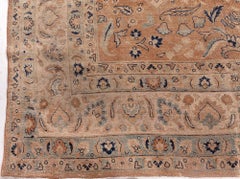 Doris Leslie Blau Meshad Antique Allover Floral In Warm Tan Carpet - c. 1900