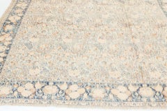 Doris Leslie Blau Meshad Antique Allover Floral Soft Beige Rug - c. 1900