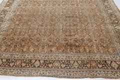 Doris Leslie Blau Meshad Antique Allover Floral Warm Tan Rug - c. 1900